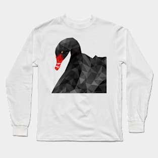 Geometric Black Swan Long Sleeve T-Shirt